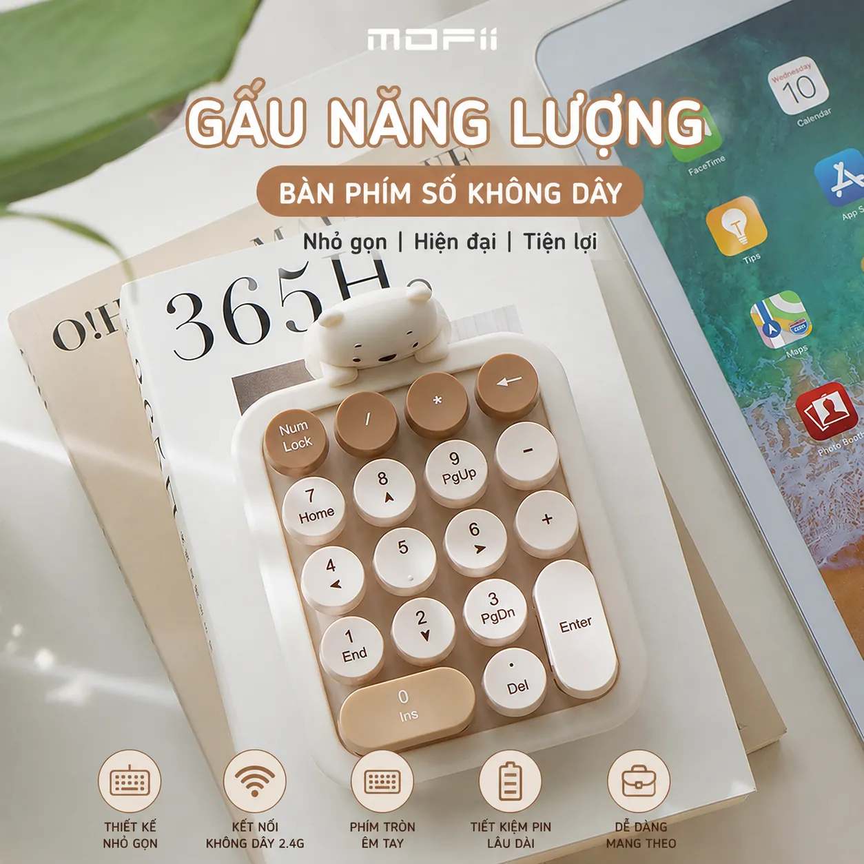 Bàn phím số không dây 2.4Ghz MOFII 520